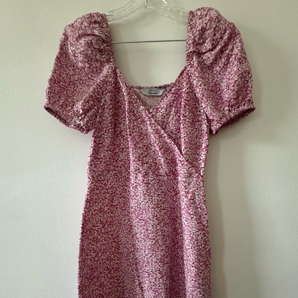 other stories puff sleeves pink dress- size 4 - Picture 3 of 8